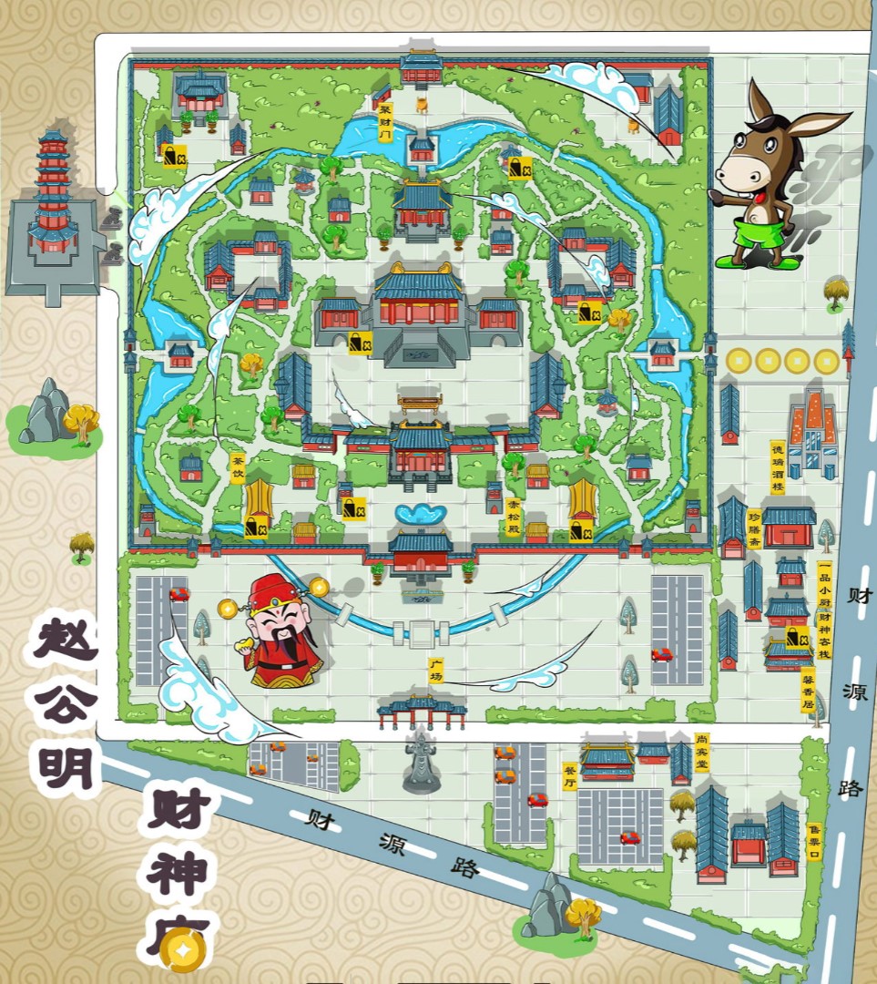 辽宁寺庙类手绘地图